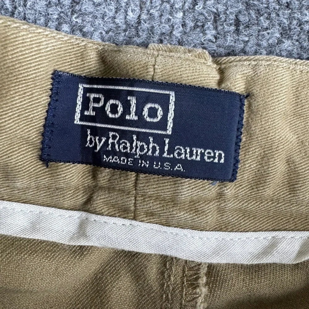 Polo Ralph Lauren Mens Tan Khaki Cotton Chino Pants 35x32 Made in USA Straight